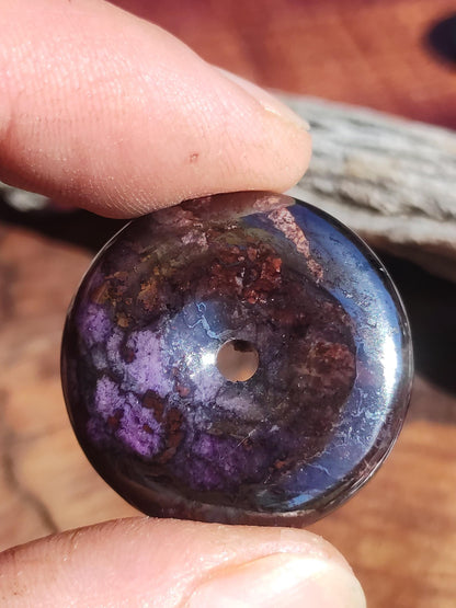 Sugilite protection donut gemstone crystal healing stone rarity rare collector sugilite purple pendant round gift man woman he her friend violet