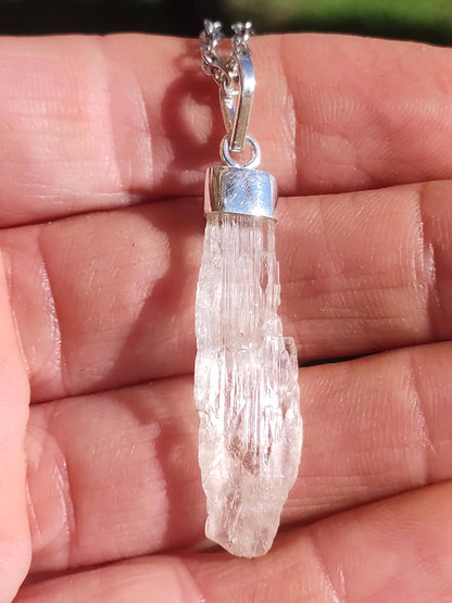 Hiddenite AAA *Rarité* ~ Argent sterling 925 ~ Collier de pierres précieuses ~HIPPIE ~GOA ~Boho ~Ethno ~Nature ~Pierre de guérison