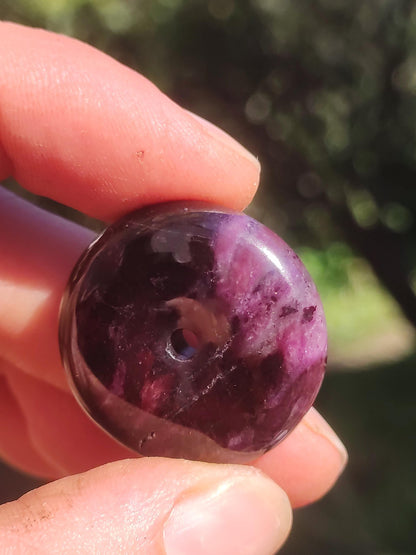 Sugilite protection donut gemstone crystal healing stone rarity rare collector sugilite purple pendant round gift man woman he her friend violet