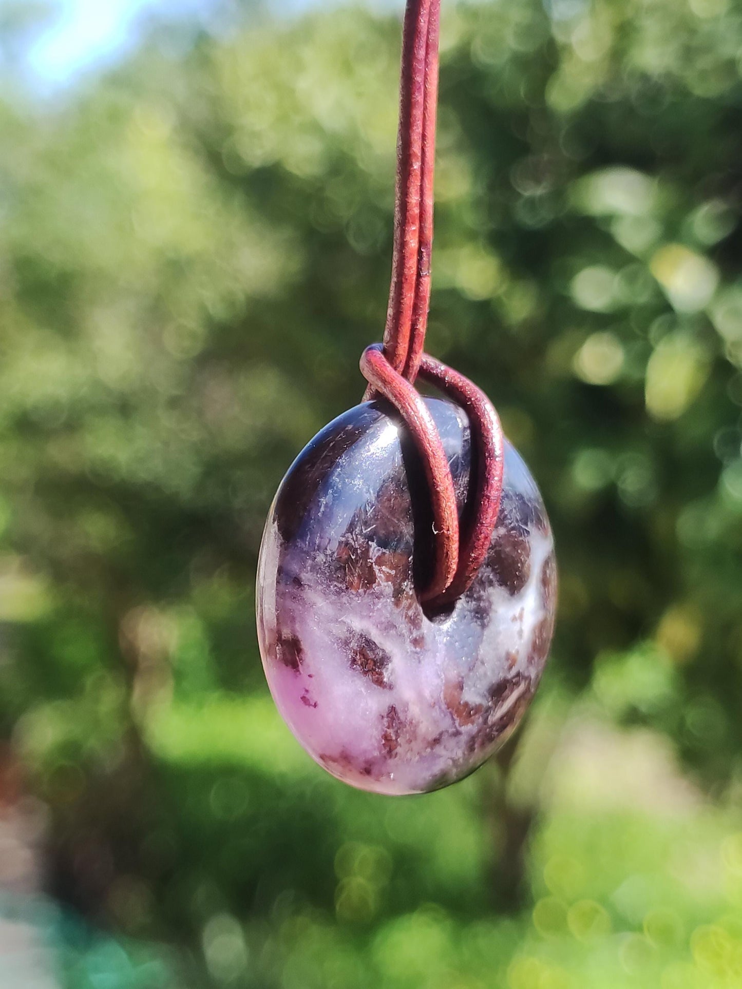 Sugilite protection donut gemstone crystal healing stone rarity rare collector sugilite purple pendant round gift man woman he her friend violet