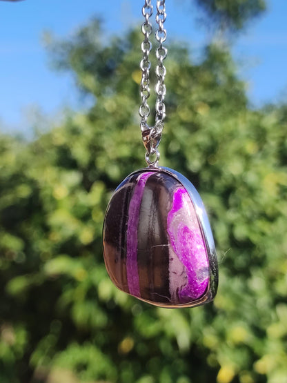 Sugilite / Sugilite incl. 925 silver setting purple gemstone necklace natural healing stone energy rarity man woman him her gift noble high quality