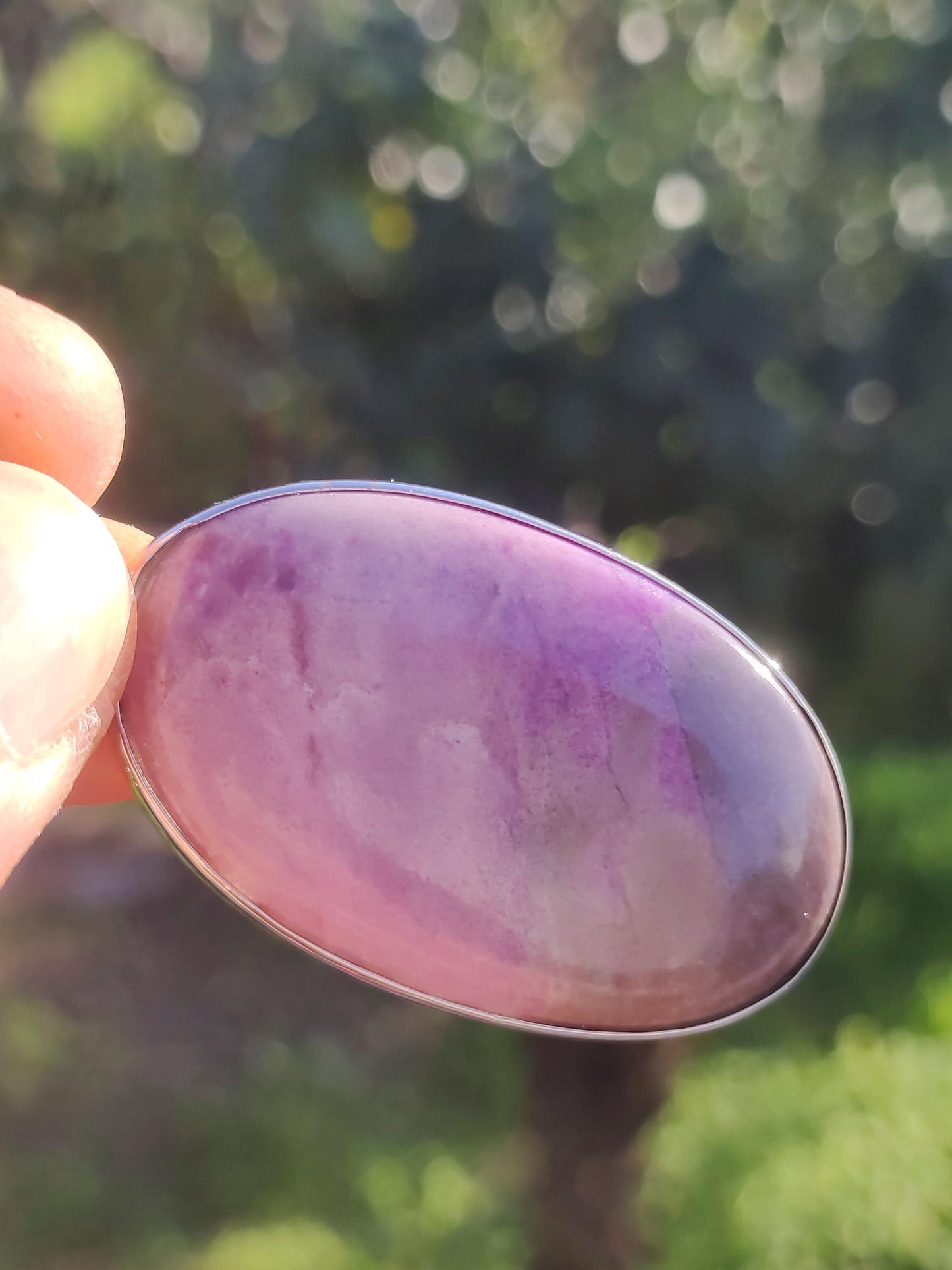 XL Sugilite / Sugilite including 925 silver setting, purple lilac gemstone necklace, natural healing stone, energy rarity, man, woman, he/she, gift, elegant