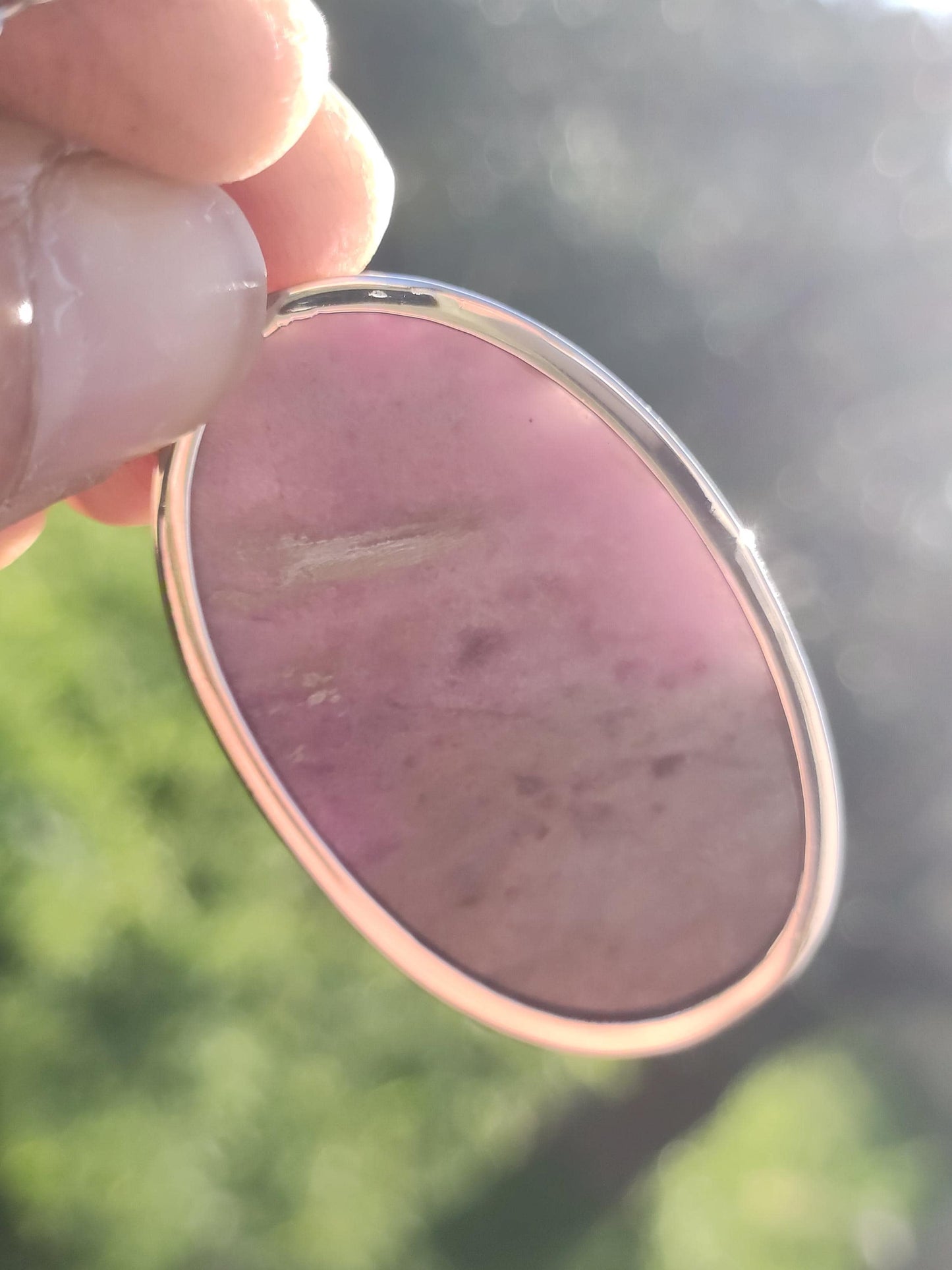 XL Sugilite / Sugilite including 925 silver setting, purple lilac gemstone necklace, natural healing stone, energy rarity, man, woman, he/she, gift, elegant