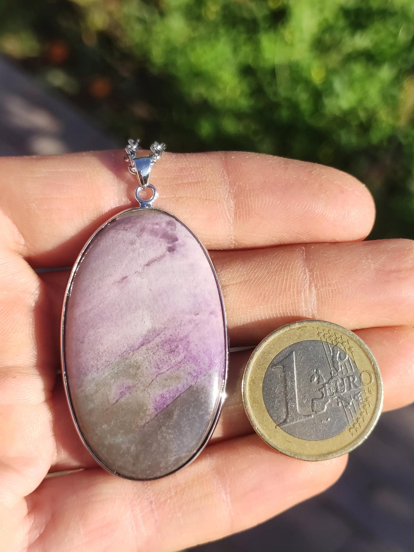 XL Sugilite / Sugilite including 925 silver setting, purple lilac gemstone necklace, natural healing stone, energy rarity, man, woman, he/she, gift, elegant