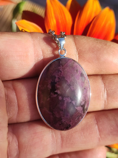 Sugilite / Sugilite incl. 925 silver setting purple gemstone necklace natural healing stone energy rarity man woman him her gift noble high quality