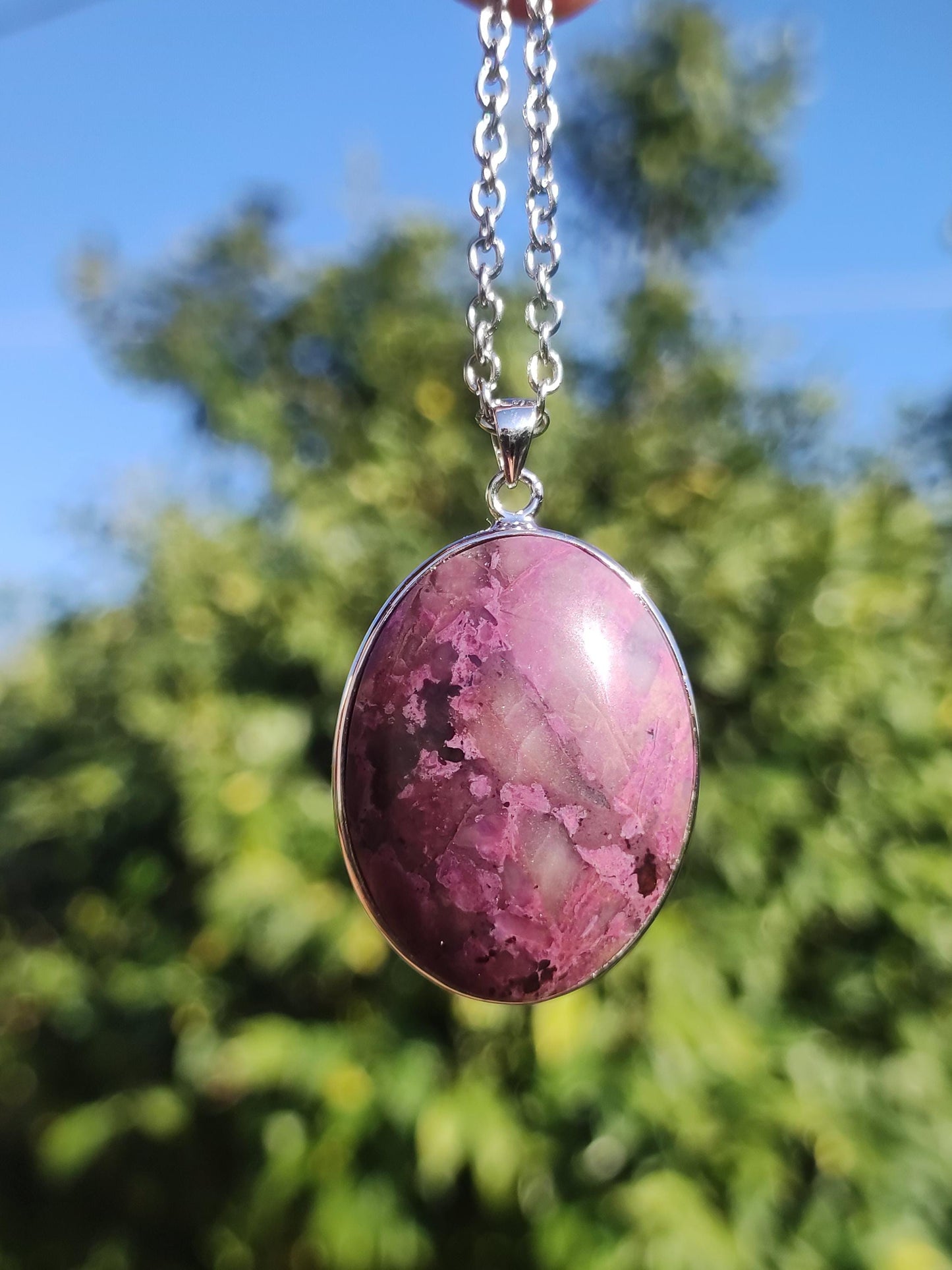 Sugilite / Sugilite incl. 925 silver setting purple gemstone necklace natural healing stone energy rarity man woman him her gift noble high quality