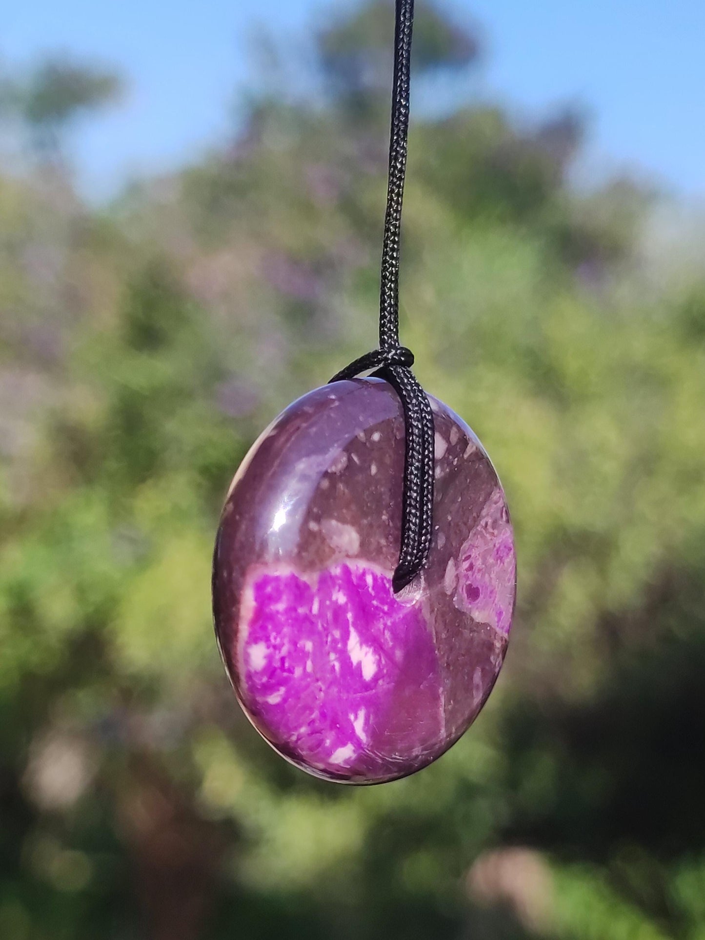 Sugilite protection donut gemstone crystal healing stone rarity rare collector sugilite purple pendant round gift man woman he her friend violet