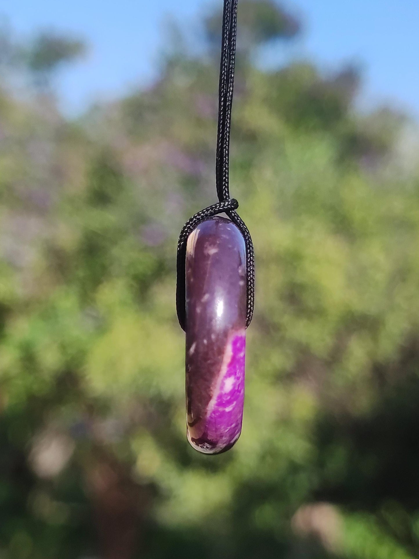 Sugilite protection donut gemstone crystal healing stone rarity rare collector sugilite purple pendant round gift man woman he her friend violet