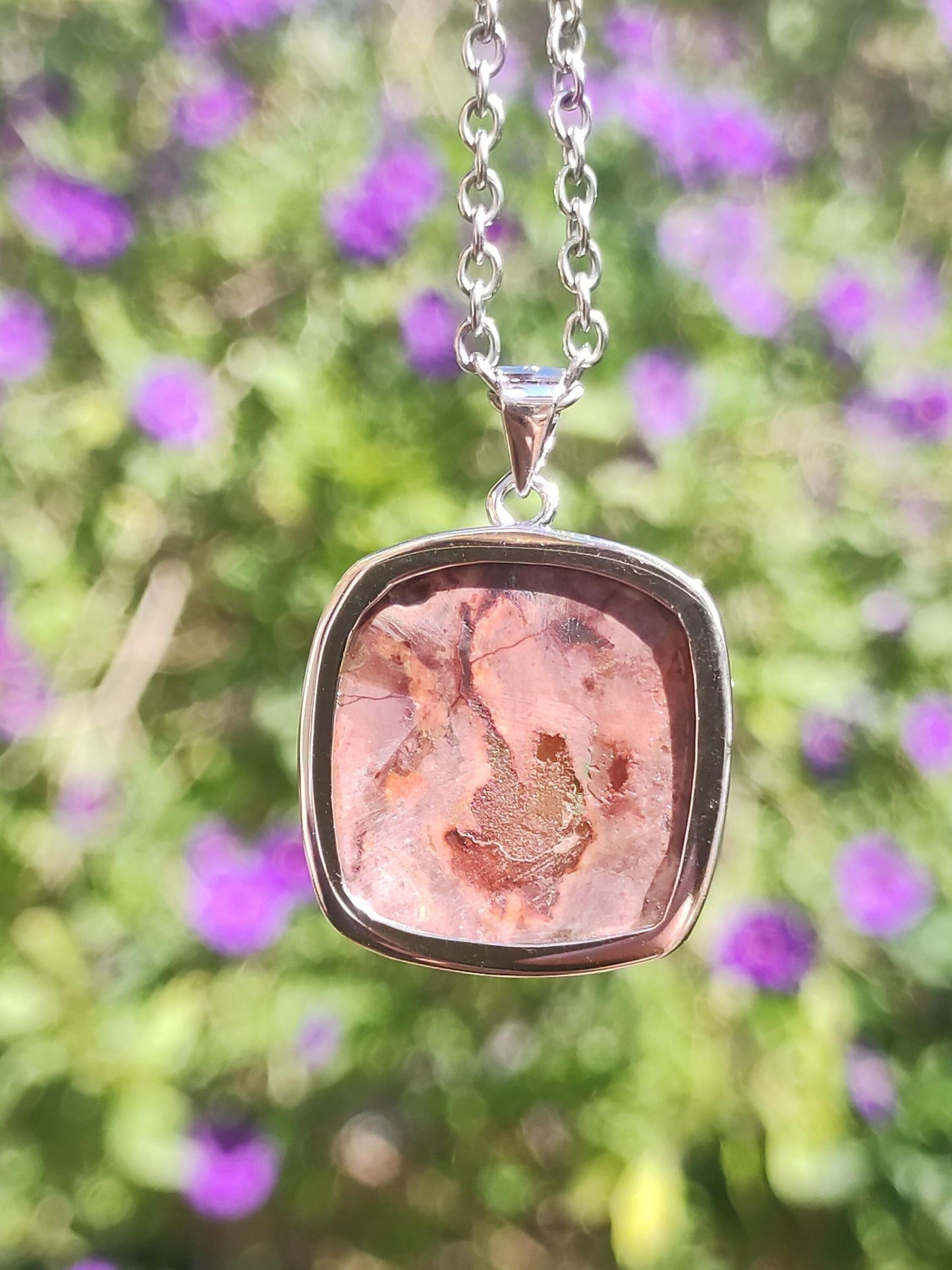 Fire Opal Mexico - 925 Sterling Silver Gemstone Necklace Natural Blue Protection Rarity Healing Stone Crystal Men Women Him Her Gift