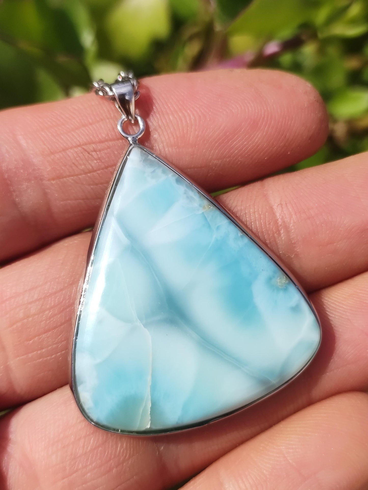 Larimar AAA "Atlantis Stone" gemstone necklace 925 Sterling Silver woman jewelry precious natural healing stone hippie rarity sea sky blue gift