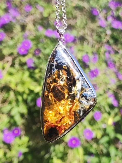 Pietersite or AAA - Collier de pierres précieuses en argent sterling 925 Rareté naturelle Pierre de guérison Cristal Homme Femme He She Gift Shimmer Reflection