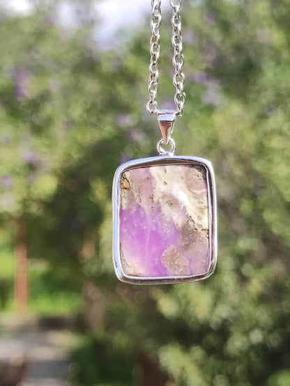 Sugilite / Sugilite incl. 925 silver setting purple gemstone necklace natural healing stone energy rarity man woman he she gift noble high quality