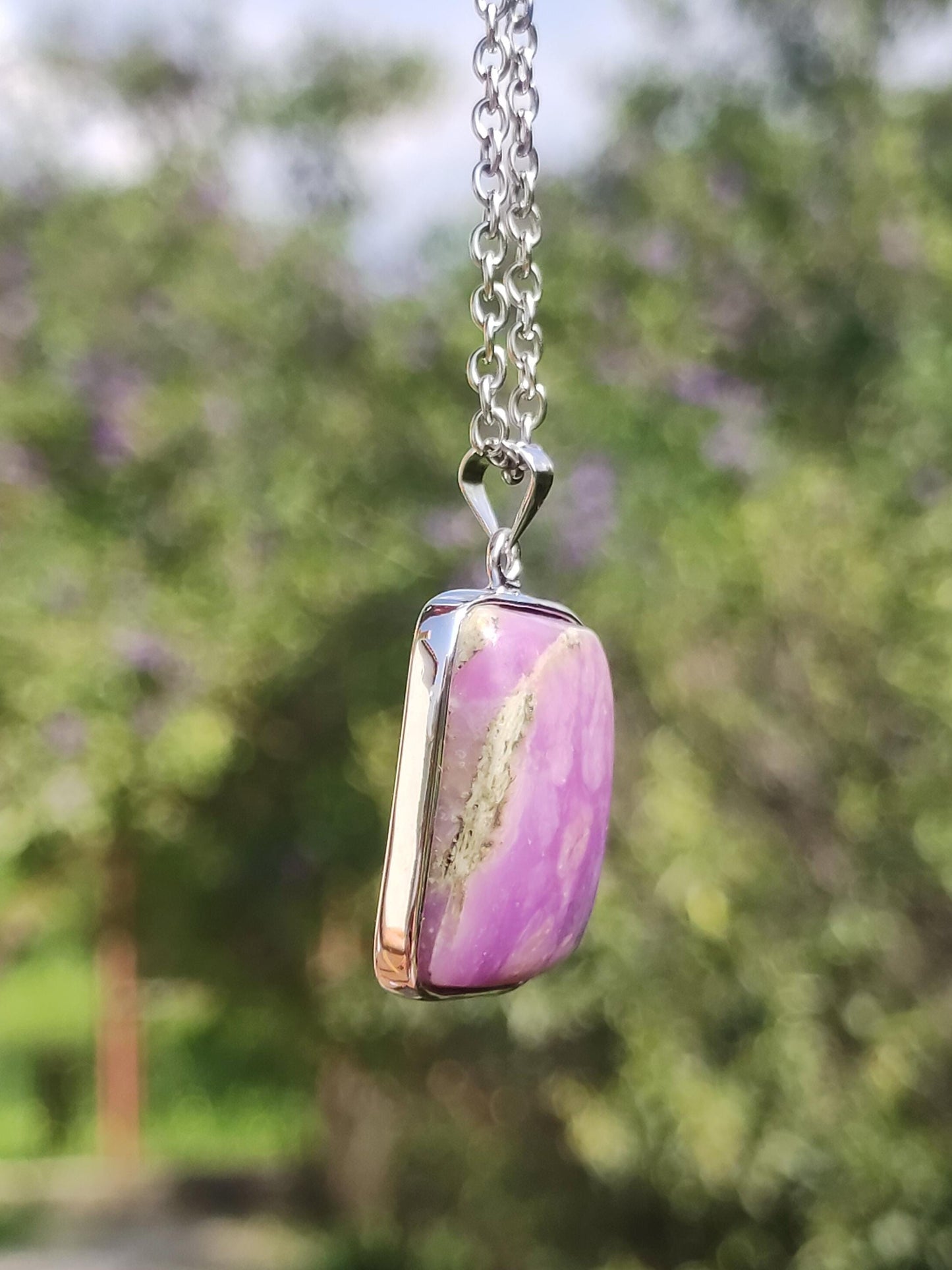 Sugilite / Sugilite incl. 925 silver setting purple gemstone necklace natural healing stone energy rarity man woman he she gift noble high quality
