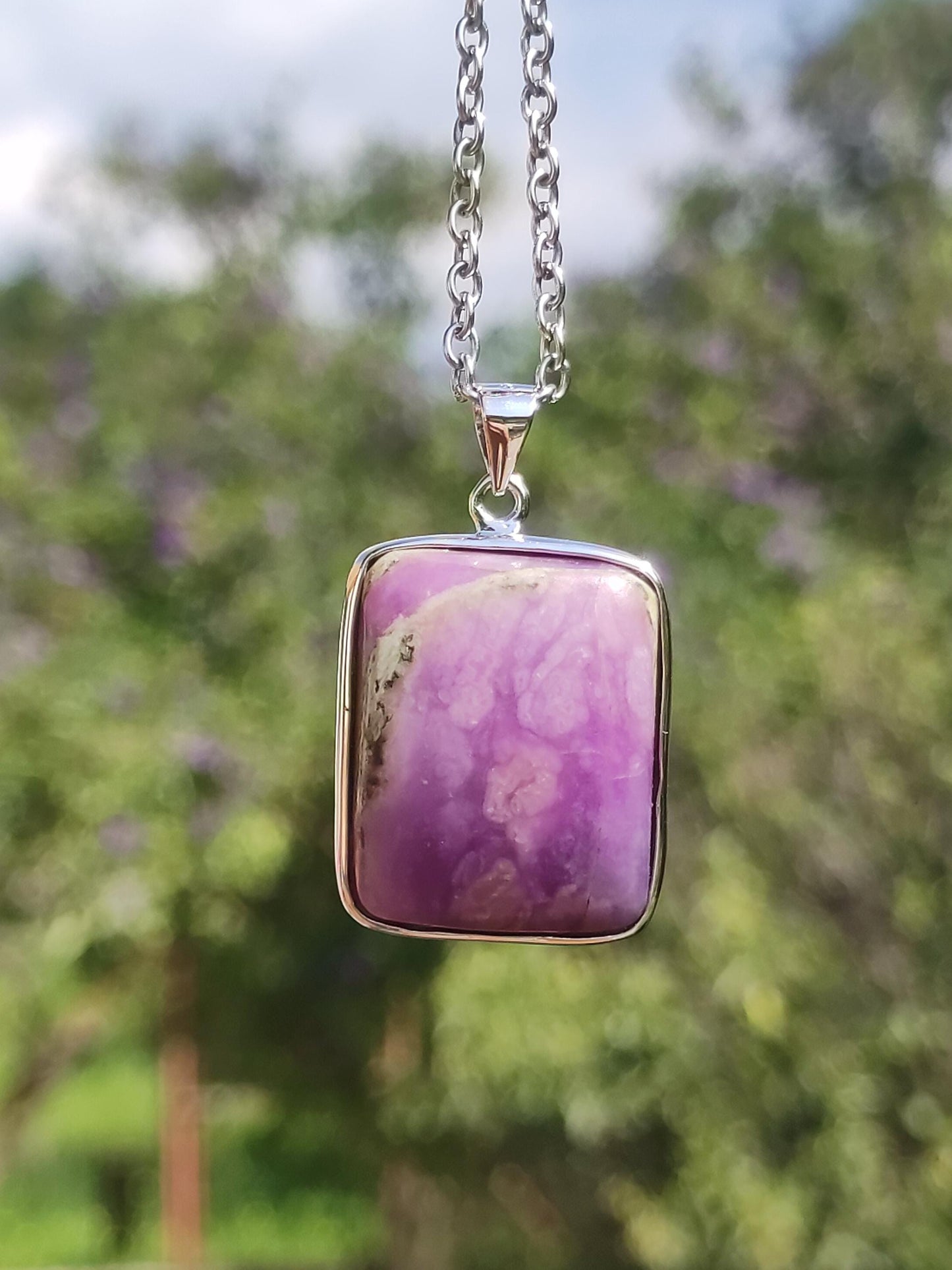 Sugilite / Sugilite incl. 925 silver setting purple gemstone necklace natural healing stone energy rarity man woman he she gift noble high quality