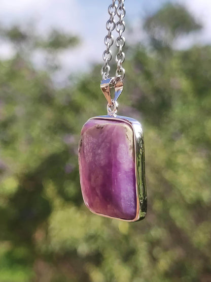 Sugilite / Sugilite incl. 925 silver setting purple gemstone necklace natural healing stone energy rarity man woman he she gift noble high quality