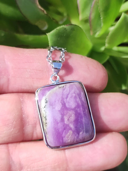 Sugilite / Sugilite incl. 925 silver setting purple gemstone necklace natural healing stone energy rarity man woman he she gift noble high quality
