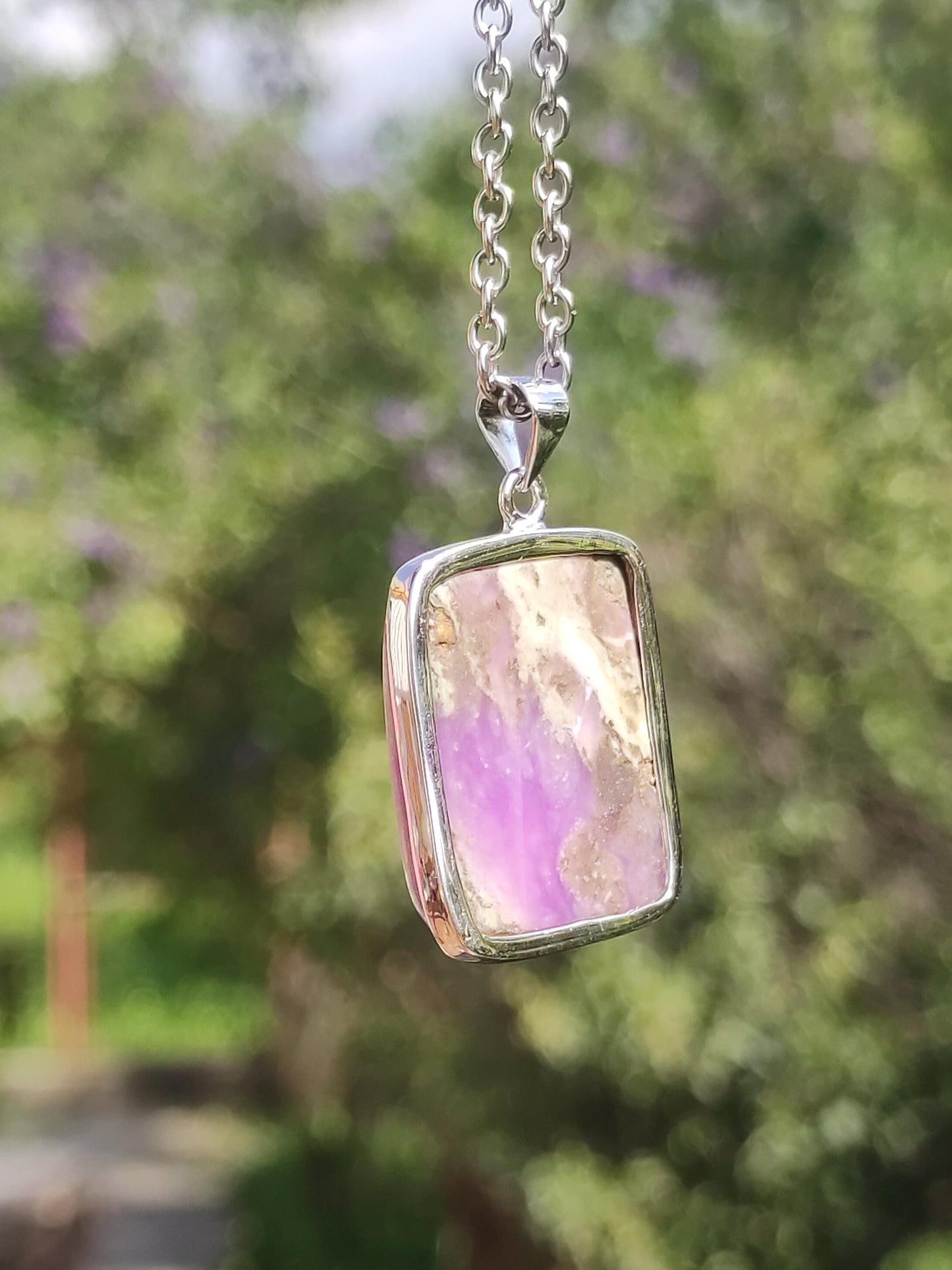 Sugilite / Sugilite incl. 925 silver setting purple gemstone necklace natural healing stone energy rarity man woman he she gift noble high quality