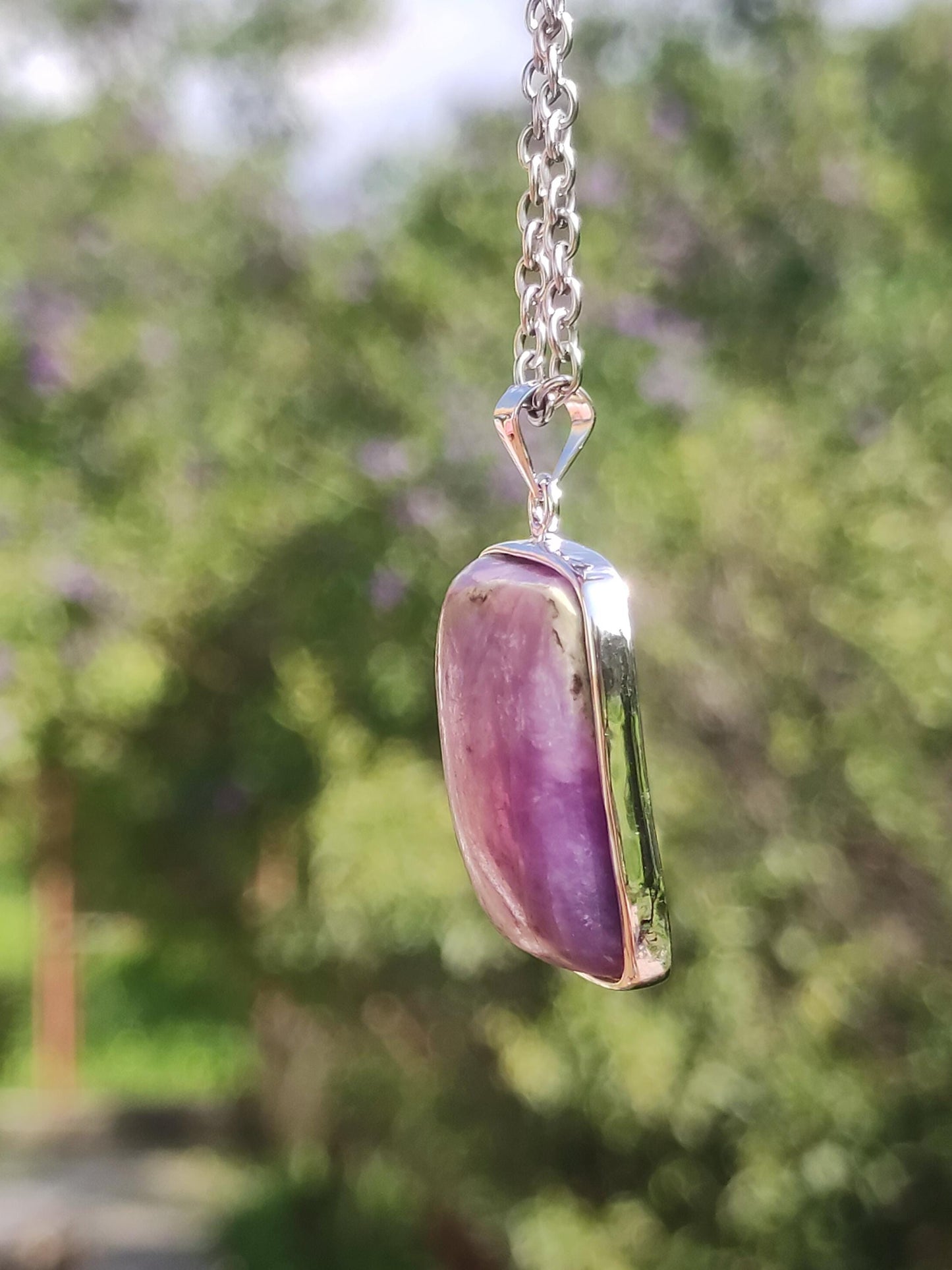 Sugilite / Sugilite incl. 925 silver setting purple gemstone necklace natural healing stone energy rarity man woman he she gift noble high quality