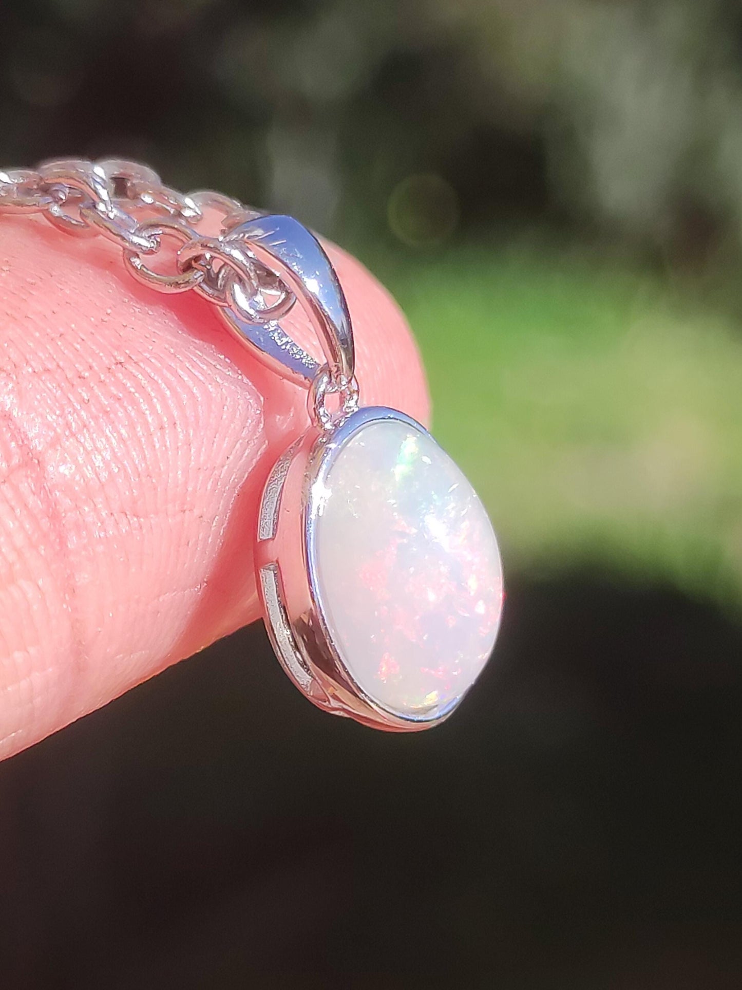 AAA Ethiopian Opal 925 Silver - Gemstone Necklace, Colorful, Rare, Precious, Natural, Healing Stone, Crystal Pendant, Man, Woman, Gift, He, Her, Father, Rare
