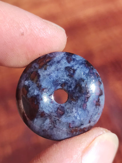 Sugilite Richterite Bustamite Protective Donut Gemstone Crystal Healing Stone Rare Collector's Item Sugilite red blue purple pendant round gift
