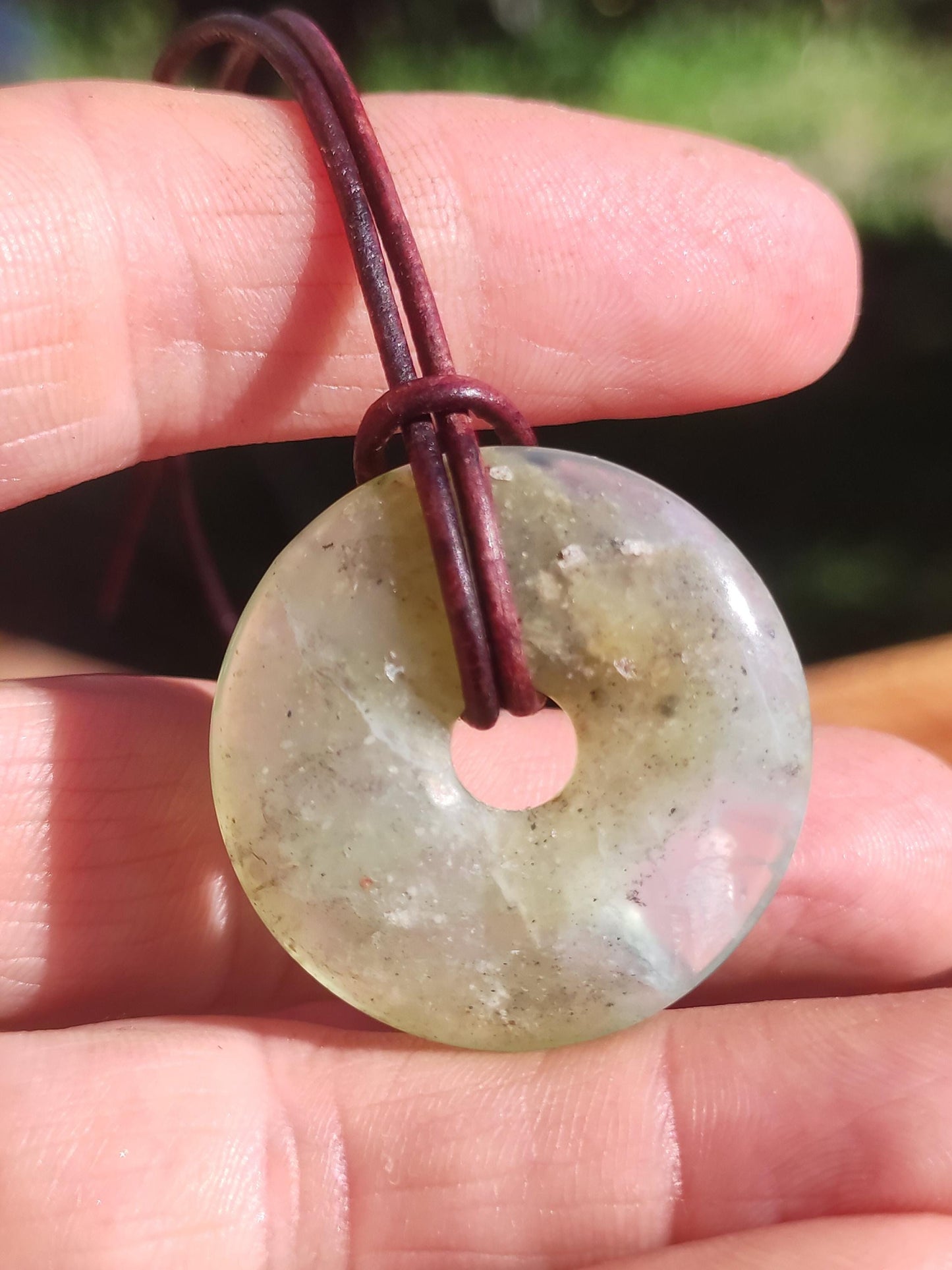 Opale Andine Opale Bleu ~ Collier de pierres précieuses HIPPIE GOA Boho Ethno Nature Donut Protection Symbole Pierre de guérison Chakra Collecteur Minéral Rareté Homme Femme