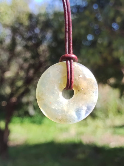 Opale Andine Opale Bleu ~ Collier de pierres précieuses HIPPIE GOA Boho Ethno Nature Donut Protection Symbole Pierre de guérison Chakra Collecteur Minéral Rareté Homme Femme