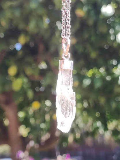 Hiddenite AAA *Rarité* ~ Argent sterling 925 ~ Collier de pierres précieuses ~HIPPIE ~GOA ~Boho ~Ethno ~Nature ~Pierre de guérison