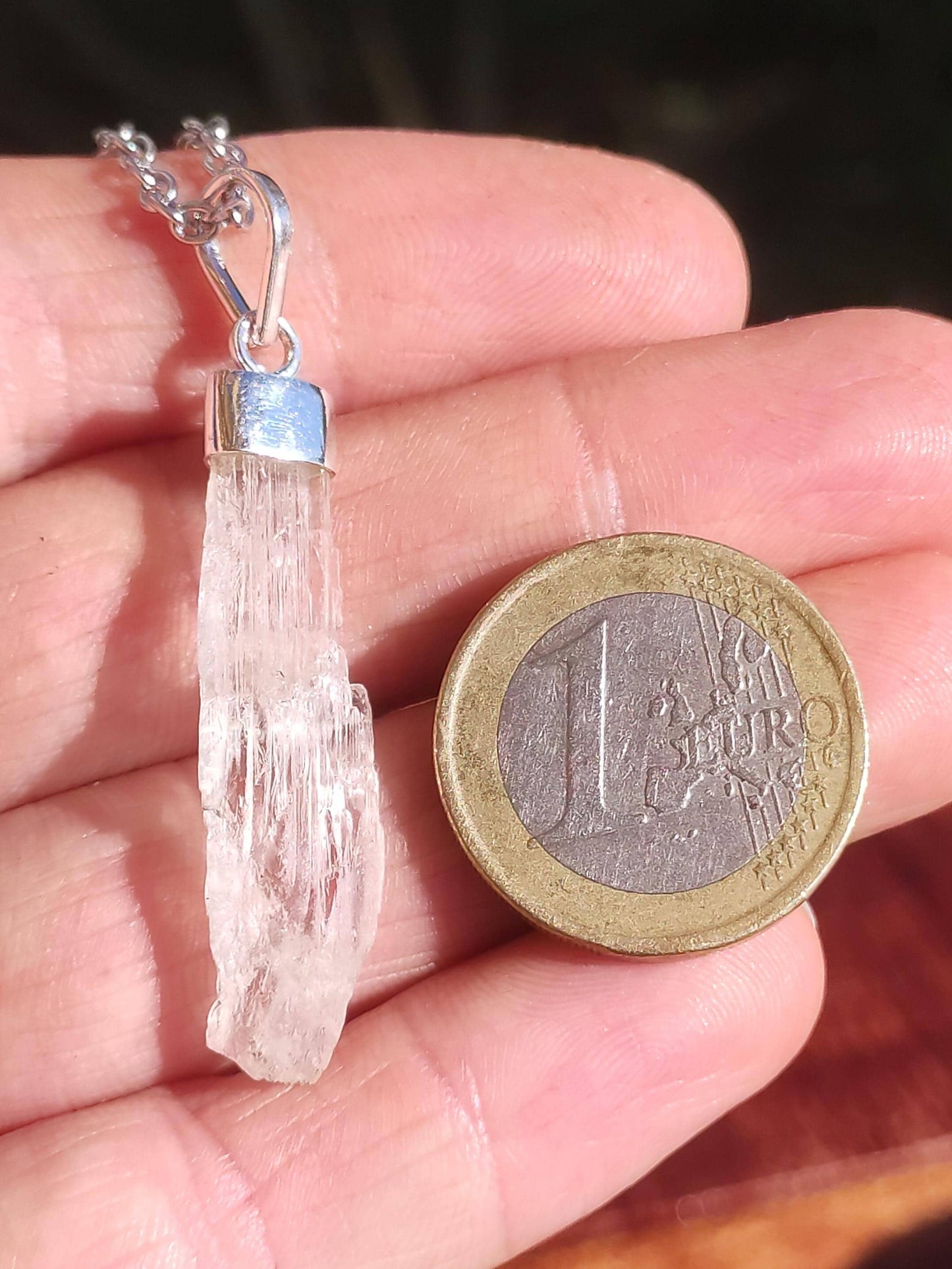Hiddenite AAA *Rarité* ~ Argent sterling 925 ~ Collier de pierres précieuses ~HIPPIE ~GOA ~Boho ~Ethno ~Nature ~Pierre de guérison