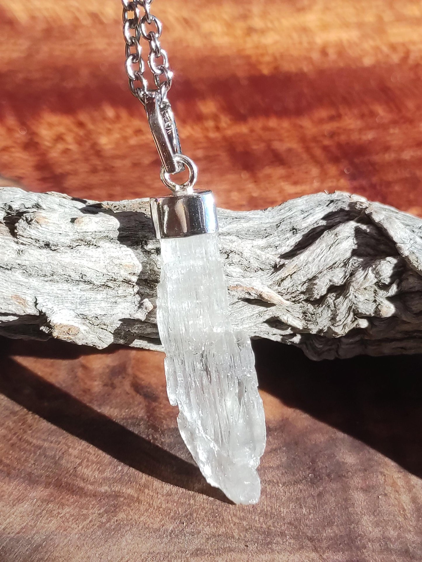 Hiddenite AAA *Rarité* ~ Argent sterling 925 ~ Collier de pierres précieuses ~HIPPIE ~GOA ~Boho ~Ethno ~Nature ~Pierre de guérison