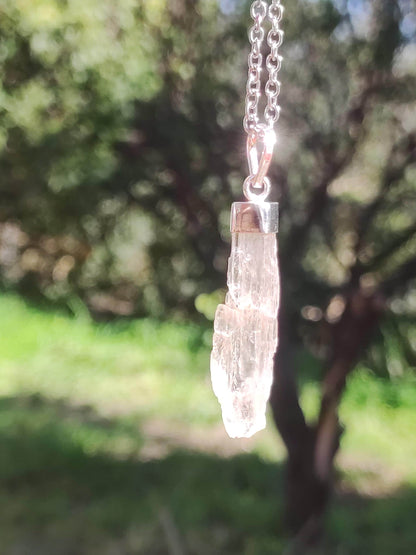 Hiddenite AAA *Rarité* ~ Argent sterling 925 ~ Collier de pierres précieuses ~HIPPIE ~GOA ~Boho ~Ethno ~Nature ~Pierre de guérison