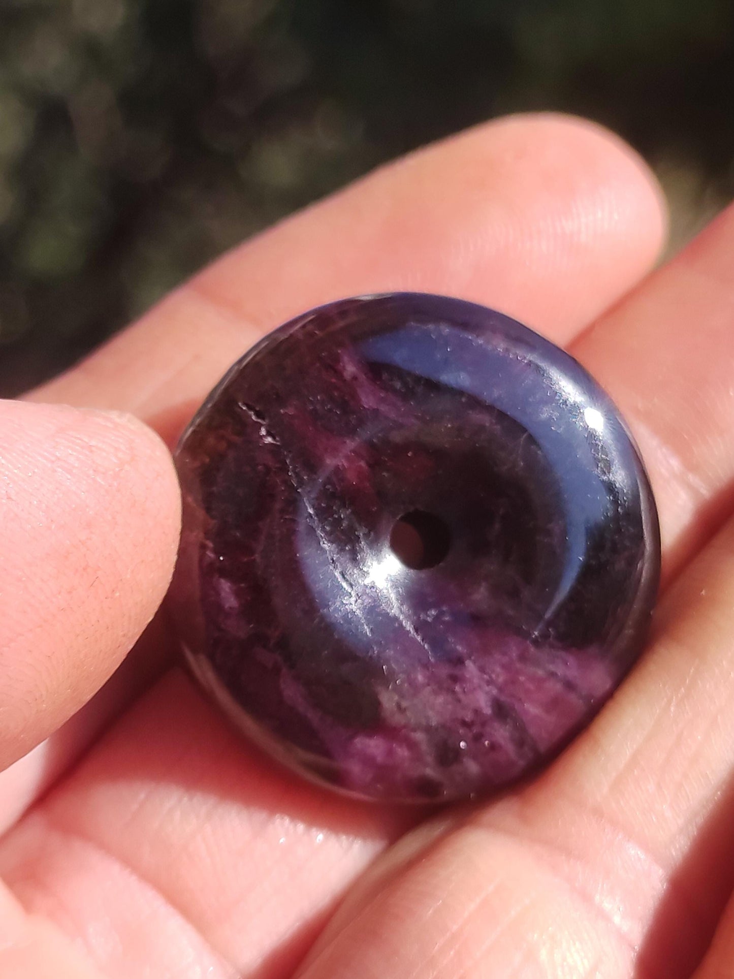 Sugilite protection donut gemstone crystal healing stone rarity rare collector sugilite purple pendant round gift man woman he her friend violet