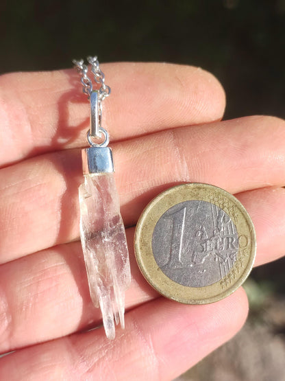 Hiddenite AAA *Rarité* ~ Argent sterling 925 ~ Collier de pierres précieuses ~HIPPIE ~GOA ~Boho ~Ethno ~Nature ~Pierre de guérison