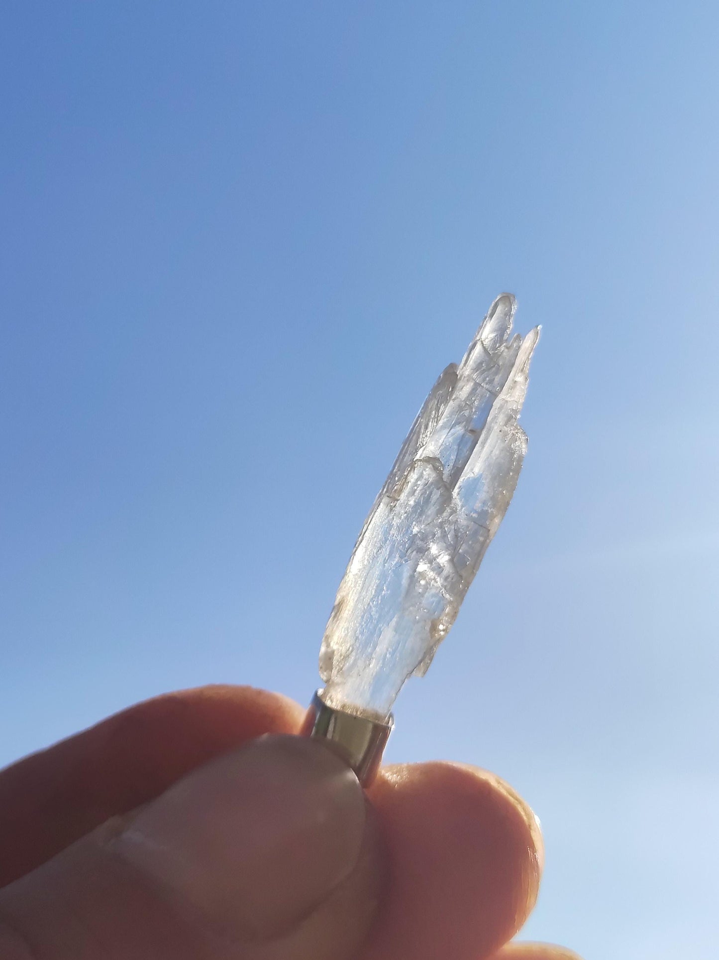 Hiddenite AAA *Rarité* ~ Argent sterling 925 ~ Collier de pierres précieuses ~HIPPIE ~GOA ~Boho ~Ethno ~Nature ~Pierre de guérison