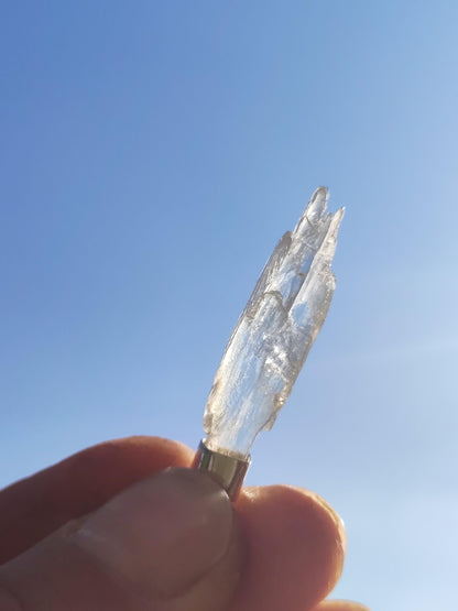 Hiddenite AAA *Rarité* ~ Argent sterling 925 ~ Collier de pierres précieuses ~HIPPIE ~GOA ~Boho ~Ethno ~Nature ~Pierre de guérison