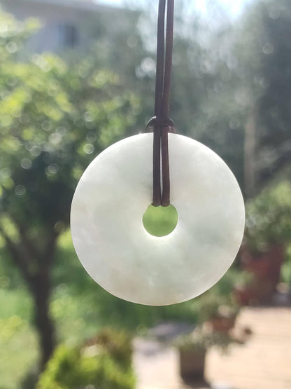 40mm Birmanie Jade *Rarité* ~ Collier de pierres précieuses Homme Femme Nature Pierre de guérison Puissance Énergie Rareté Cristal He She Pendentif Nature Cadeau Vert