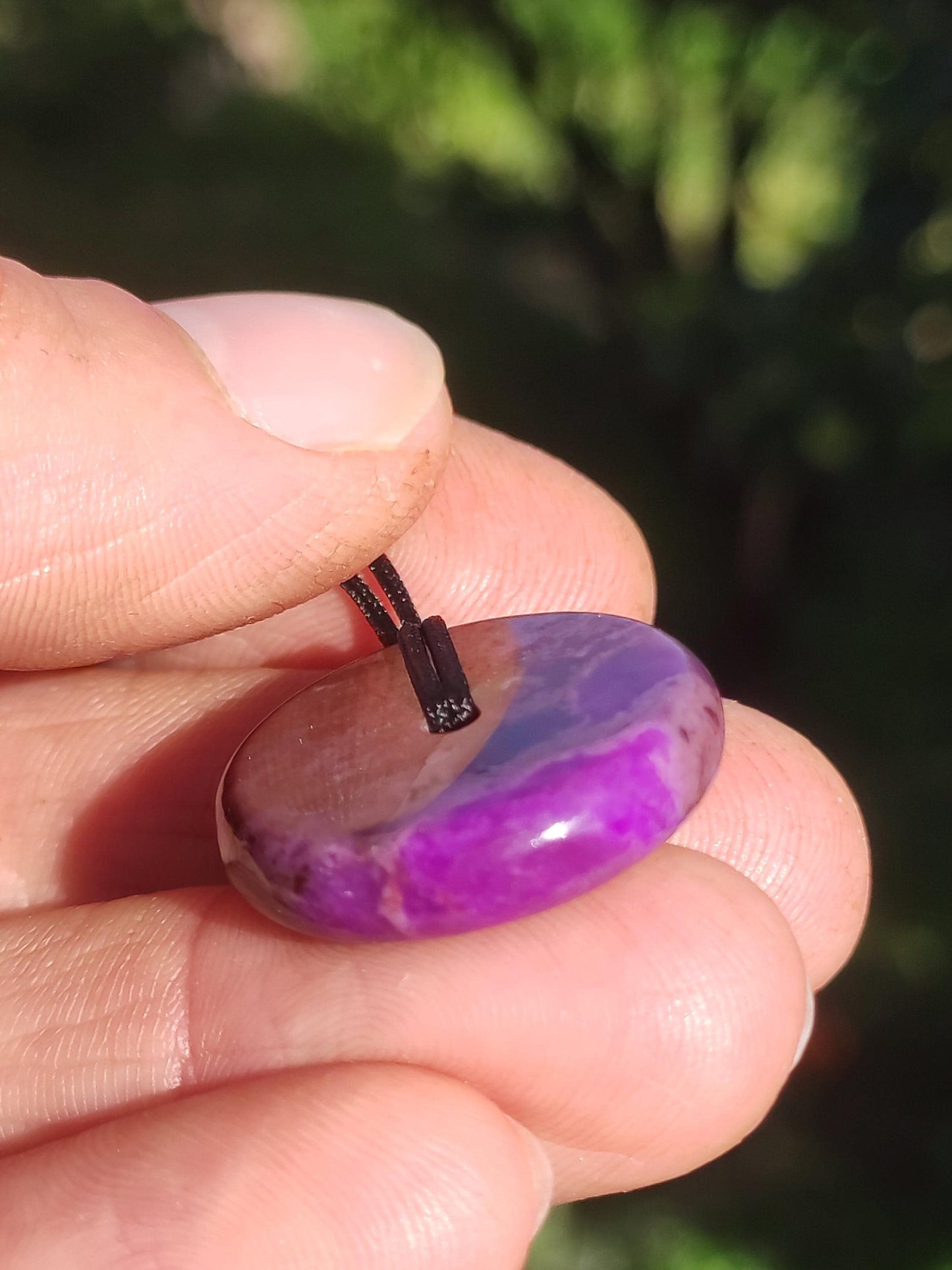 Sugilite protection donut gemstone crystal healing stone rarity rare collector sugilite purple pendant round gift man woman he her friend violet