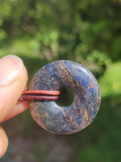 Pietersite bleu - collier de beignet de pierres précieuses rareté rare symbole de protection pierre de guérison cristal HIPPIE Boho Tibet ethnique homme femme lui offrir son