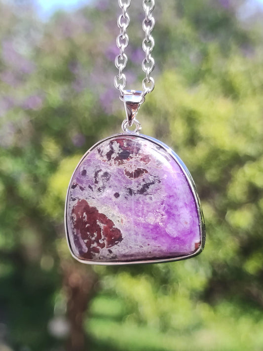 Sugilite / Sugilite incl. 925 silver setting purple gemstone necklace natural healing stone energy rarity man woman him her gift noble high quality