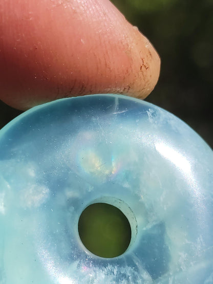 Opale Andine Opale Bleu ~ Collier de pierres précieuses HIPPIE GOA Boho Ethno Nature Donut Protection Symbole Pierre de guérison Chakra Collecteur Minéral Rareté Homme Femme