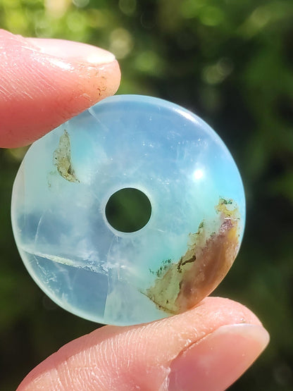 Opale Andine Opale Bleu ~ Collier de pierres précieuses HIPPIE GOA Boho Ethno Nature Donut Protection Symbole Pierre de guérison Chakra Collecteur Minéral Rareté Homme Femme