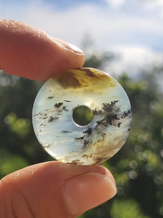 Opal Andean Opal Blue ~ Gemstone Necklace HIPPIE GOA Boho Ethno Nature Donut Protection Symbol Healing Stone Chakra Collector Mineral Rarity Man Woman