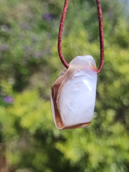 Agate de feu Mexique ~ Collier de pierres précieuses HIPPIE GOA Boho Ethnique Pierre de guérison naturelle Cristaux de rareté Bijoux Pendentif Marron Pierre naturelle Cadeau