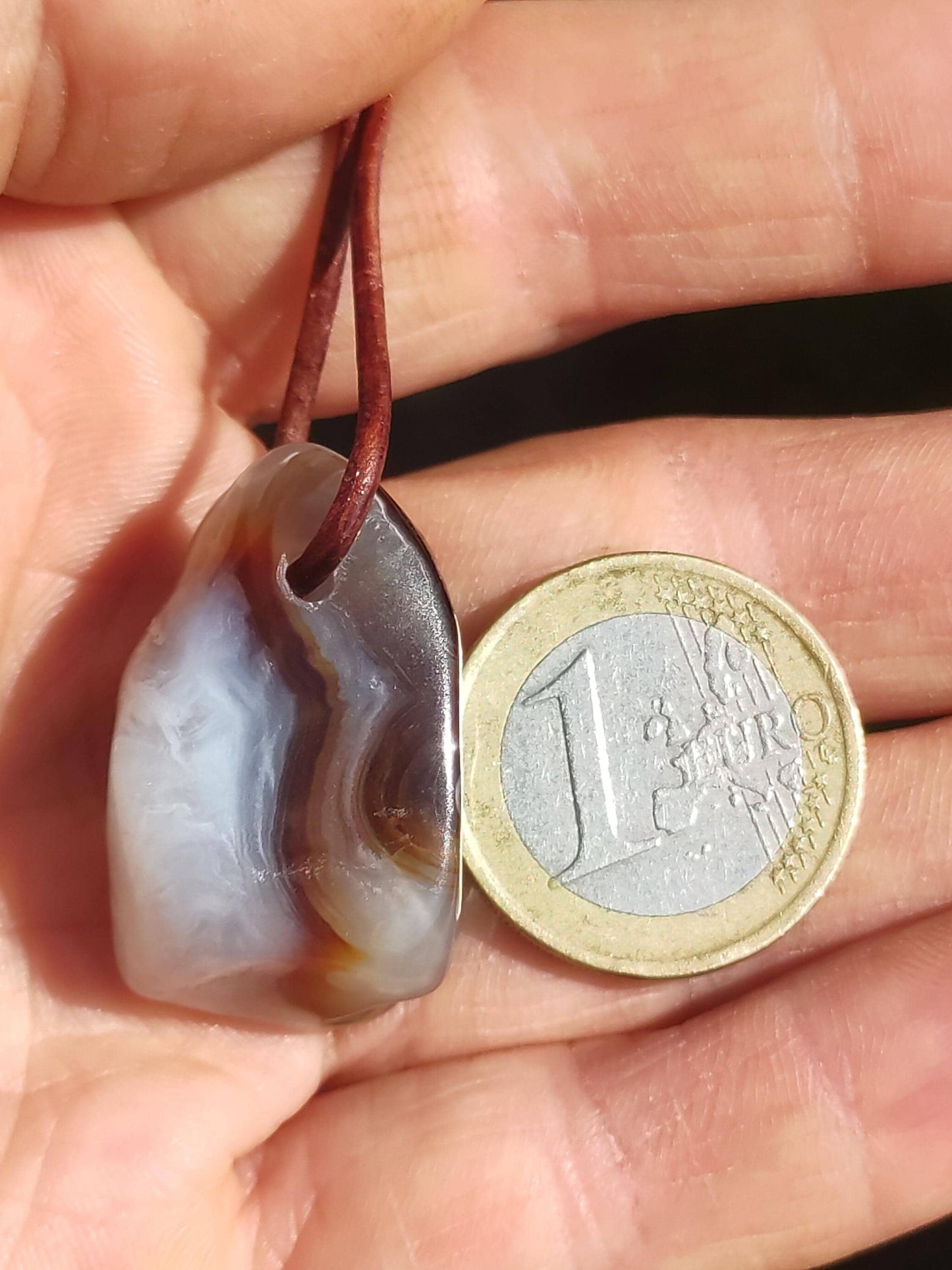 Agate de feu Mexique ~ Collier de pierres précieuses HIPPIE GOA Boho Ethnique Pierre de guérison naturelle Cristaux de rareté Bijoux Pendentif Marron Pierre naturelle Cadeau