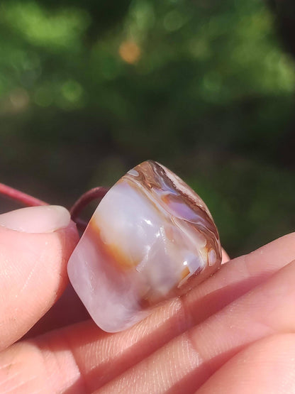 Agate de feu Mexique ~ Collier de pierres précieuses HIPPIE GOA Boho Ethnique Pierre de guérison naturelle Cristaux de rareté Bijoux Pendentif Marron Pierre naturelle Cadeau