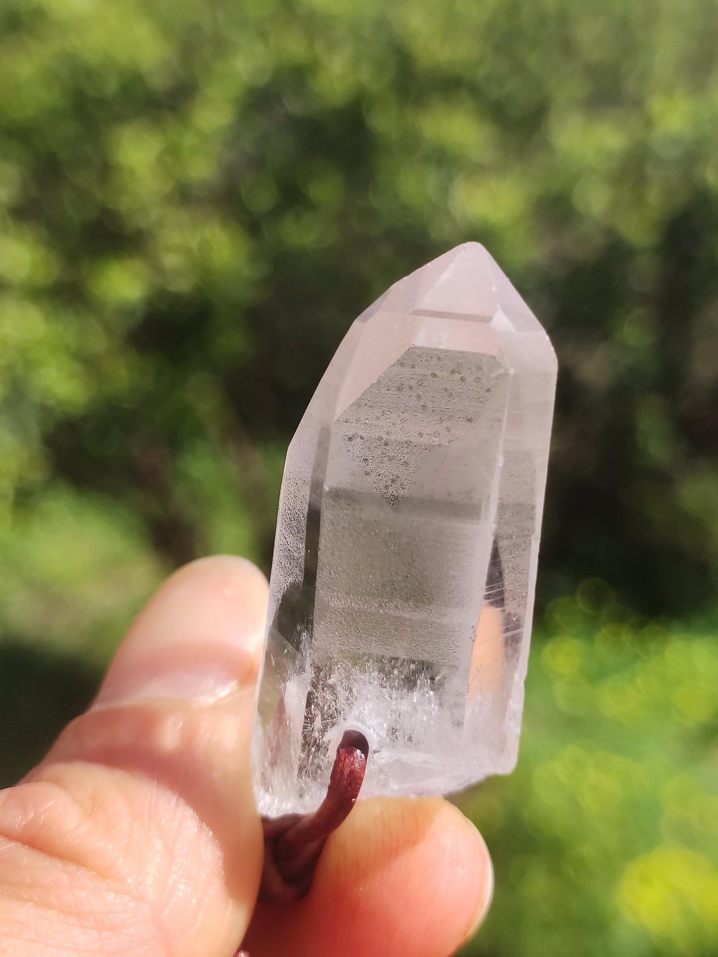 Quartz lémurien ~ Collier de pierres précieuses clair Hippie Goa Boho Tibet Ethnique Pierre de guérison naturelle Pendentif de puissance Homme Femme Cadeau Rareté