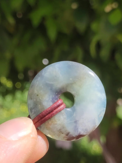 Opale Andine Opale Bleu ~ Collier de pierres précieuses HIPPIE GOA Boho Ethno Nature Donut Protection Symbole Pierre de guérison Chakra Collecteur Minéral Rareté Homme Femme