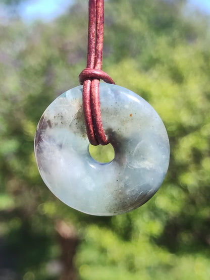 Opale Andine Opale Bleu ~ Collier de pierres précieuses HIPPIE GOA Boho Ethno Nature Donut Protection Symbole Pierre de guérison Chakra Collecteur Minéral Rareté Homme Femme