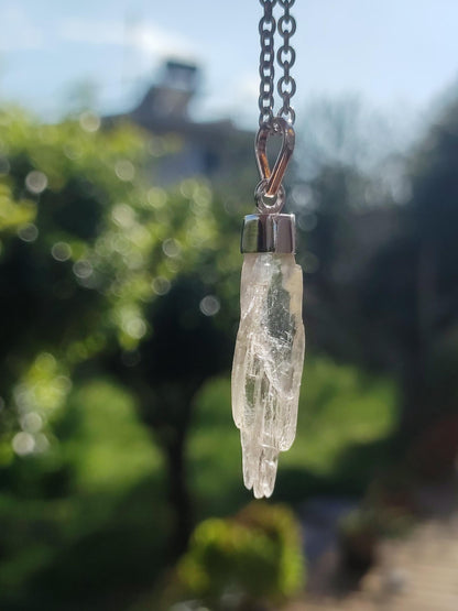Hiddenite AAA *Rarité* ~ Argent sterling 925 ~ Collier de pierres précieuses ~HIPPIE ~GOA ~Boho ~Ethno ~Nature ~Pierre de guérison