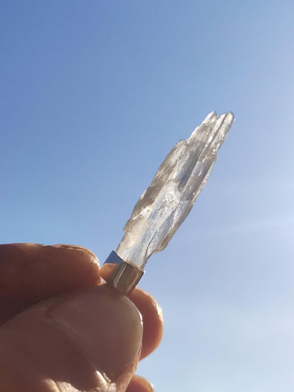 Hiddenite AAA *Rarité* ~ Argent sterling 925 ~ Collier de pierres précieuses ~HIPPIE ~GOA ~Boho ~Ethno ~Nature ~Pierre de guérison