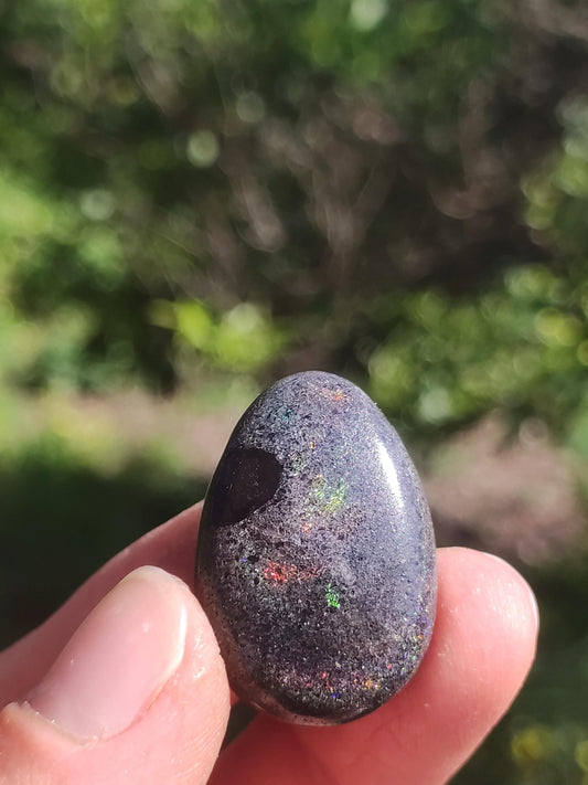 Black Opal - Gemstone Necklace Colorful Sparkling Rarity Natural Healing Stone Energy Chakra Crystal Pendant Man Woman Child Father Gift Him Her